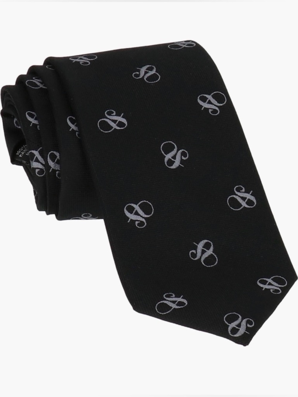 Scotch & Soda Men’s Repeating Logo Tie Black and Gray NWT